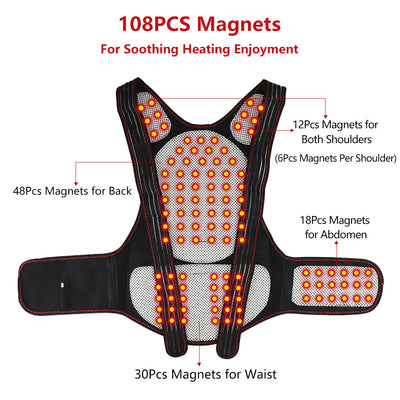 Self-Heating Shoulder Shirt Waistcoat Support Belt Shoulder Warm Shirt Magnetic Therapy Vest Back Protection Shirt - Korvel