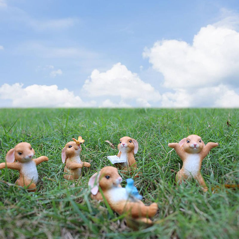 Charming Resin Rabbit Figurine for Garden Decor