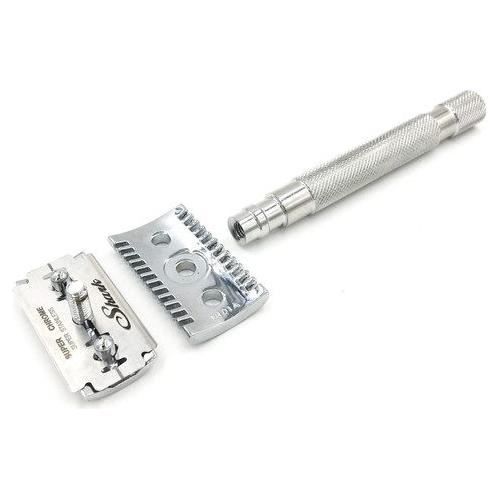 Rasoir de sécurité à peigne ouvert en acier inoxydable Parker 68S