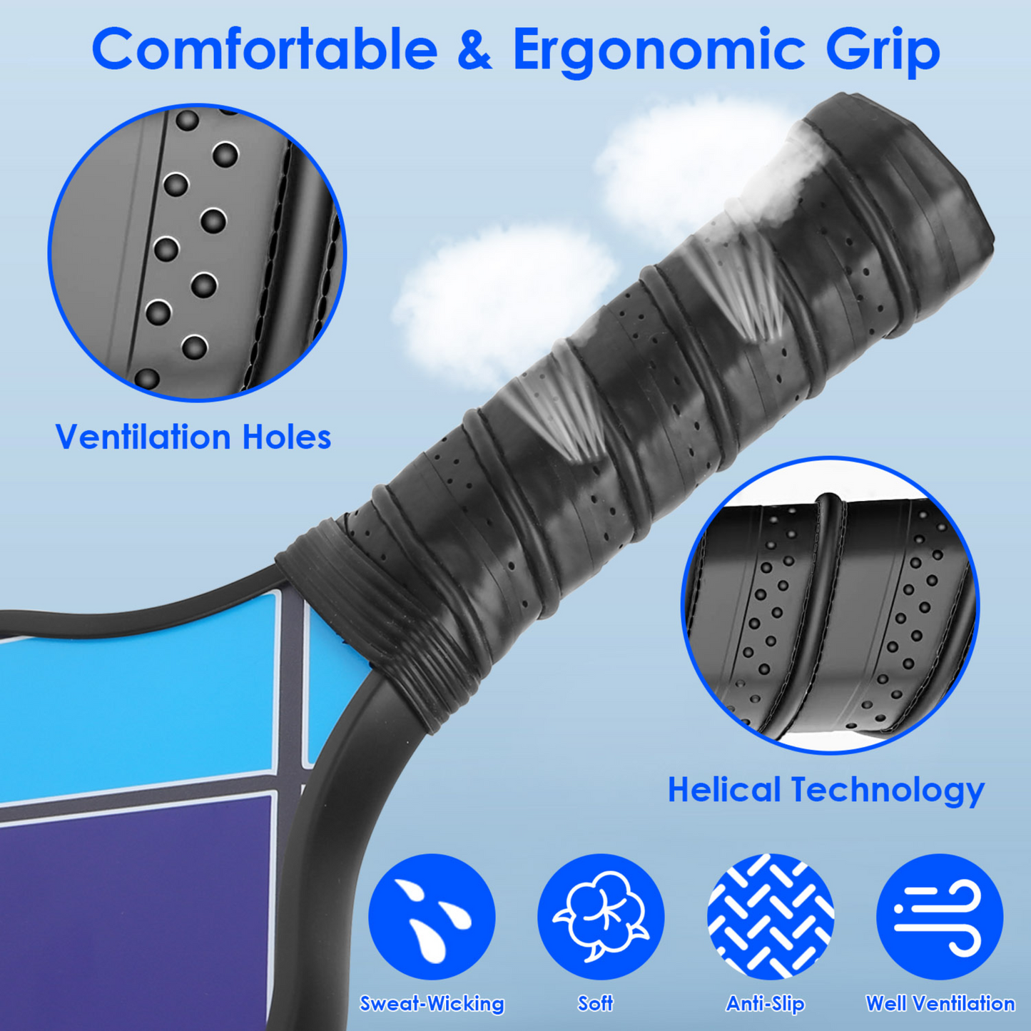 Ensemble de Pickleball Premium avec Paddles en Fibres de Verre et Sac de Transport