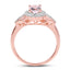 14K Rose Gold Plated Morganite & White Topaz Ring