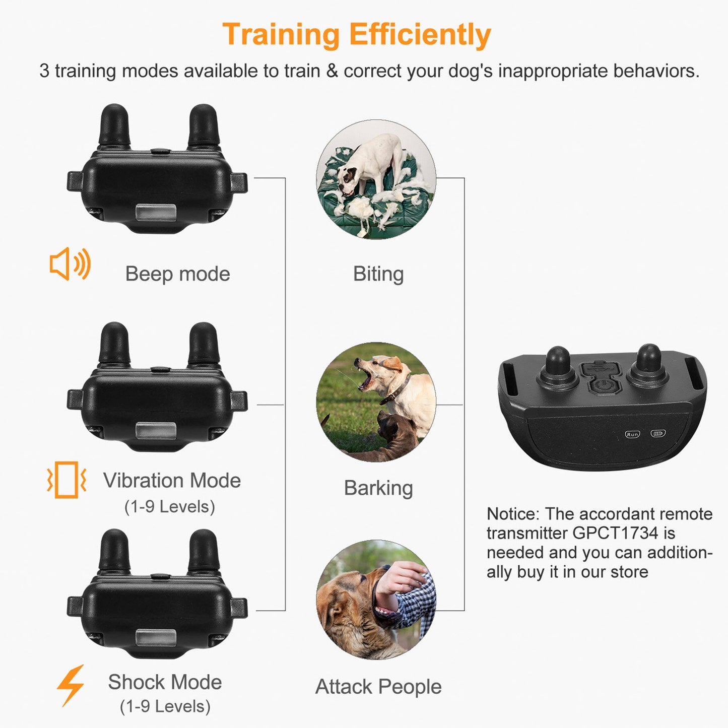 GBruno Adjustable Dog Bark Collar