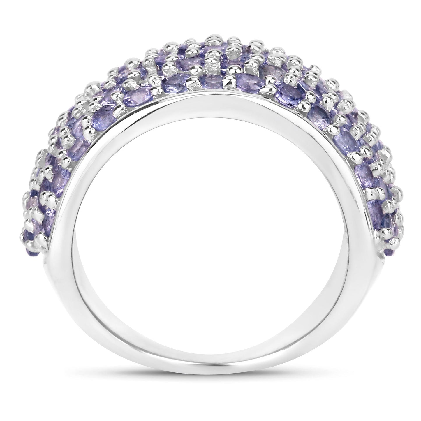 Bague de fiançailles en argent sterling avec tanzanite véritable de 4,22 carats