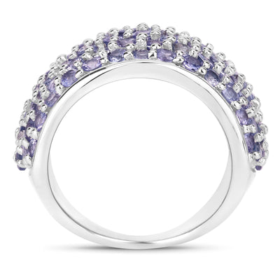 4.22 Carat Genuine Tanzanite Sterling Silver Engagement Ring