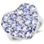 Bague en argent sterling avec tanzanite véritable de 3,96 carats