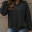 V-Neck Solid Color Casual Sweatshirt