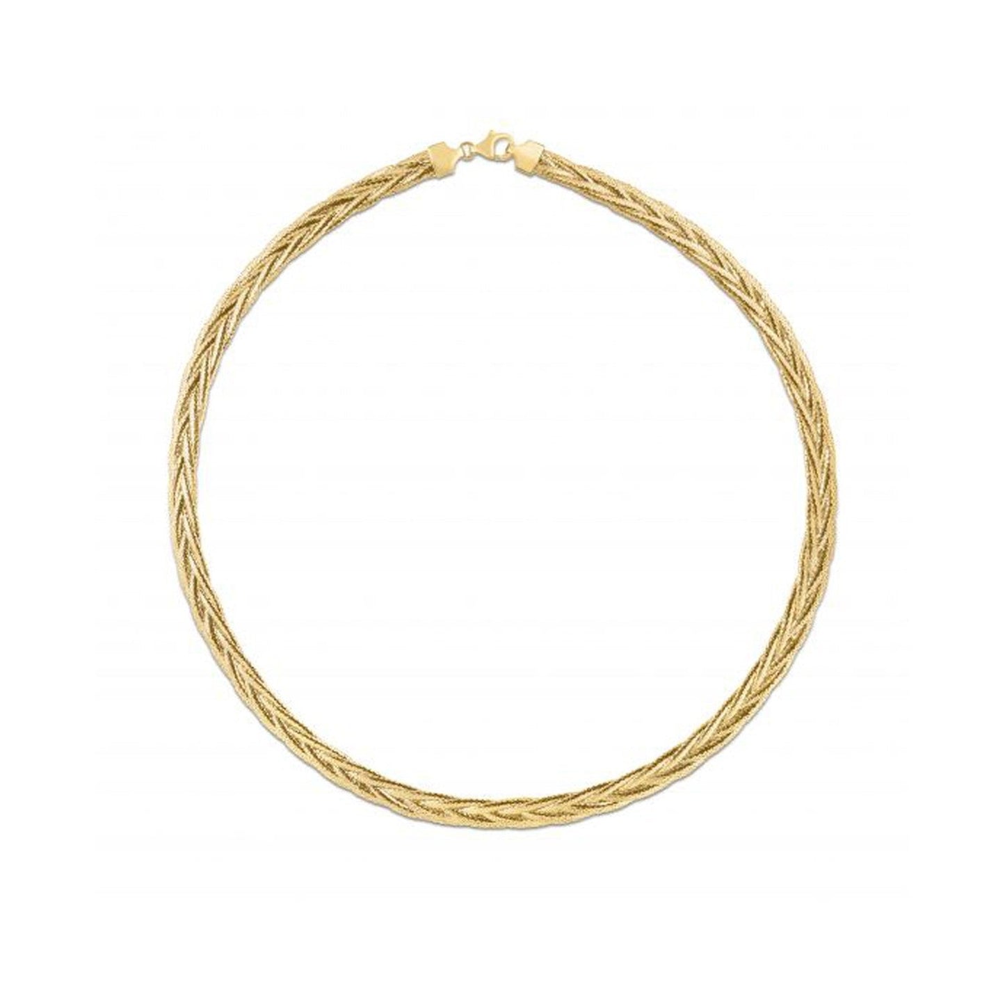 Collier tressé en or jaune 14 carats Rapunzel