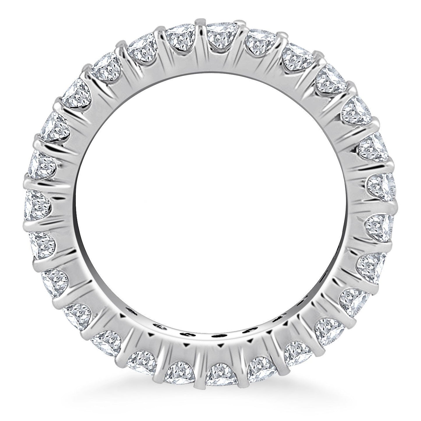 Anillo de Eternidad de Diamantes Redondos en Oro Blanco de 14k