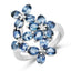 3.40 Carat Genuine Blue Sapphire Sterling Silver Engagement Ring