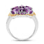 Two Tone Plated 2.66 Carat Genuine Amethyst Sterling Silver Ring