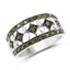 Anillo de Plata Esterlina con Diamante Verde Genuino de 0.32 Quilates
