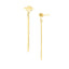 Pendientes colgantes modernos de disco y barra de oro amarillo de 14k