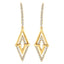 Boucles d'oreilles pendantes en diamant à double triangle en or jaune 14K