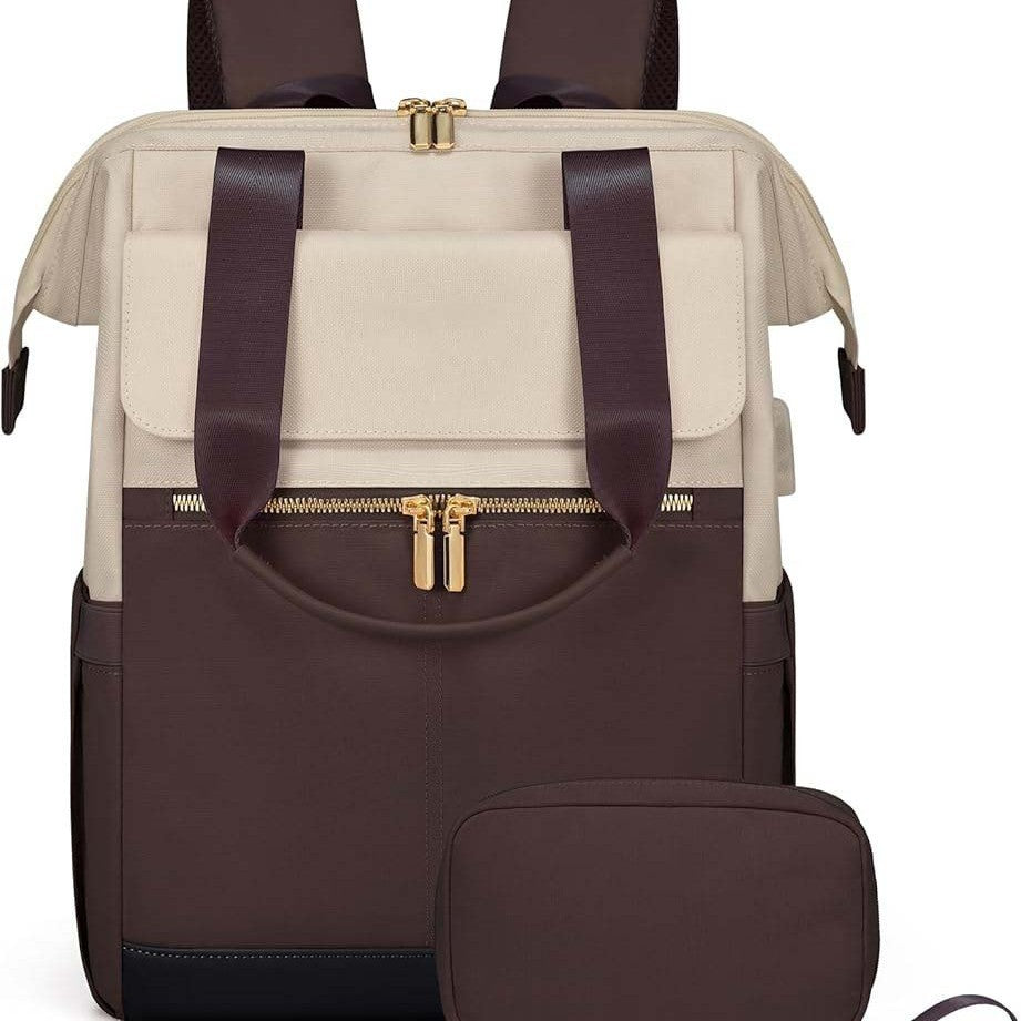 Large Capacity Contrast Color Travel Laptop Backpack