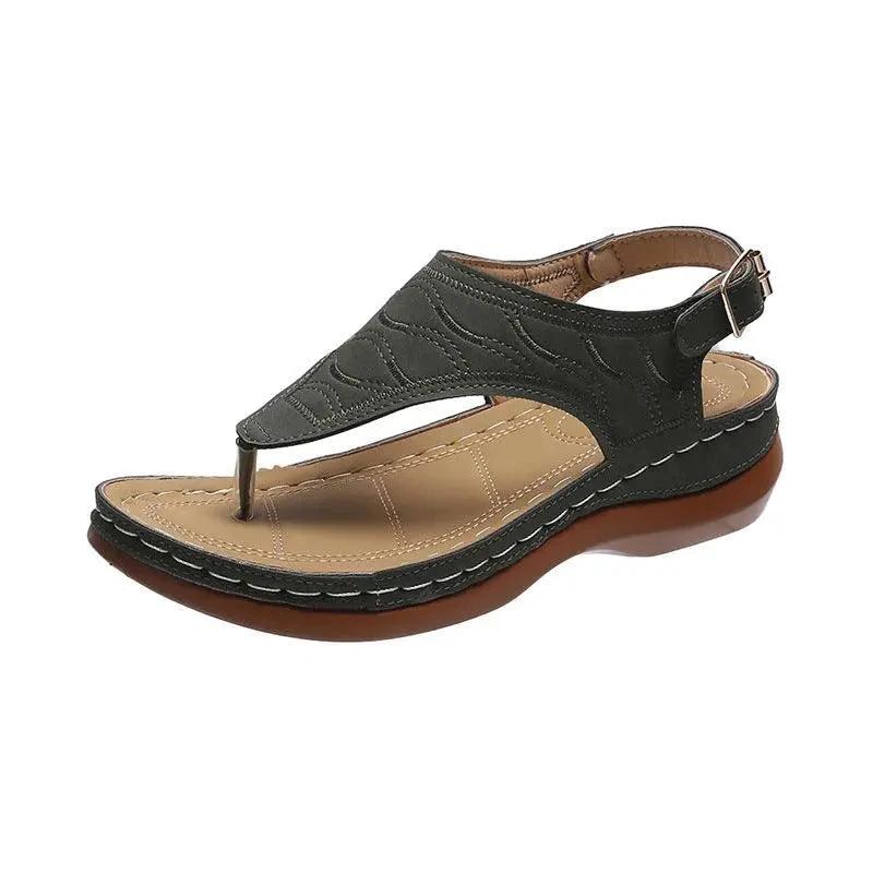 Sandales à talon compensé Mandotos pour femmes - Tongs légères et décontractées
