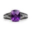 2.87 Carat Amethyst and Black Diamond Sterling Silver Ring
