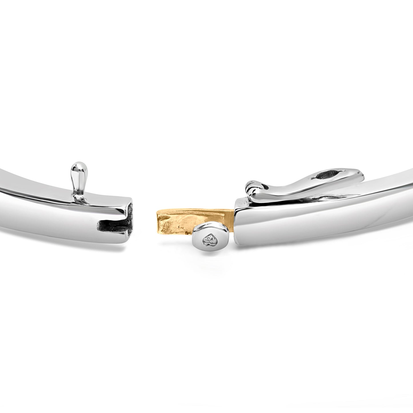 Brazalete de Diamantes de Corte Princesa de Oro de Dos Tonos de 14K