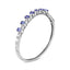 14K White Gold Oval Blue Tanzanite & Diamond Bangle Bracelet