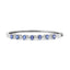 14K White Gold Oval Blue Tanzanite & Diamond Bangle Bracelet