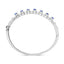 14K White Gold Oval Blue Tanzanite & Diamond Bangle Bracelet