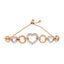 Bracelet Bolo en Argent Sterling Plaqué Or Rose 14K avec Accent de Diamant