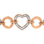 10K Rose Gold over Sterling Silver Diamond Heart Link Adjustable Bracelet
