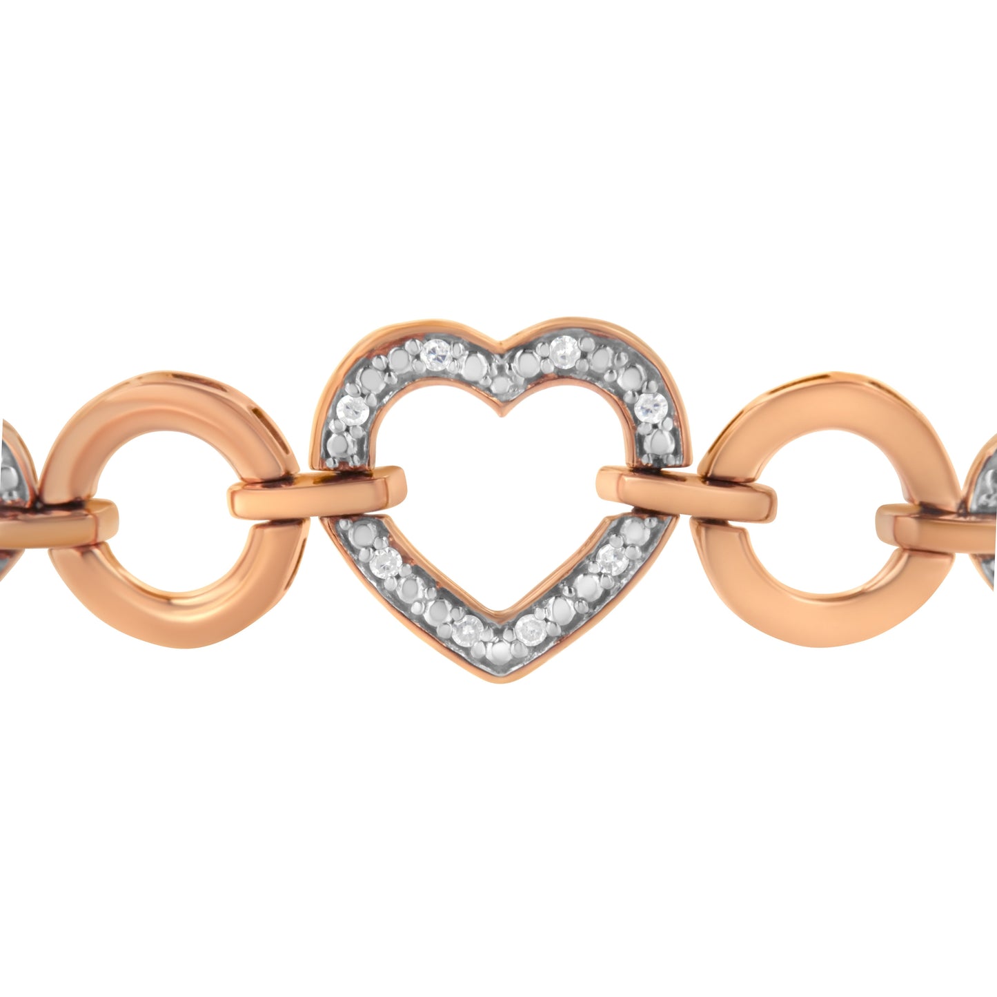 Bracelet Bolo en Argent Sterling Plaqué Or Rose 14K avec Accent de Diamant