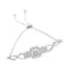 Pulsera Bolo de Corazón de Diamante de Plata Esterlina .925