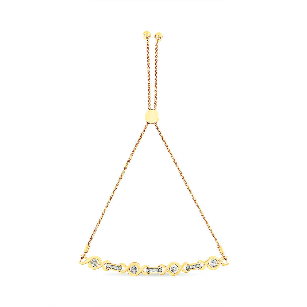 Bracelet Bolo Ajustable en Argent Sterling Plaqué Or 14K