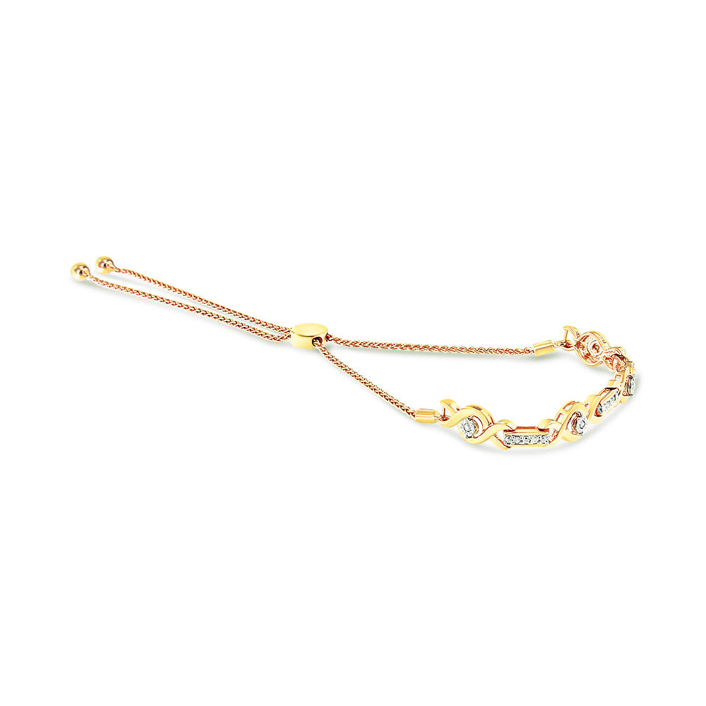 Bracelet Bolo Ajustable en Argent Sterling Plaqué Or 14K