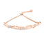 Bracelet Bolo en Argent Sterling Plaqué Or Rose 14K avec Diamants