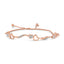 Pulsera Bolo Ajustable de Plata Esterlina Baño de Oro Rosa de 14K con Diamantes