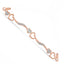 Pulsera Bolo Ajustable de Plata Esterlina Baño de Oro Rosa de 14K con Diamantes