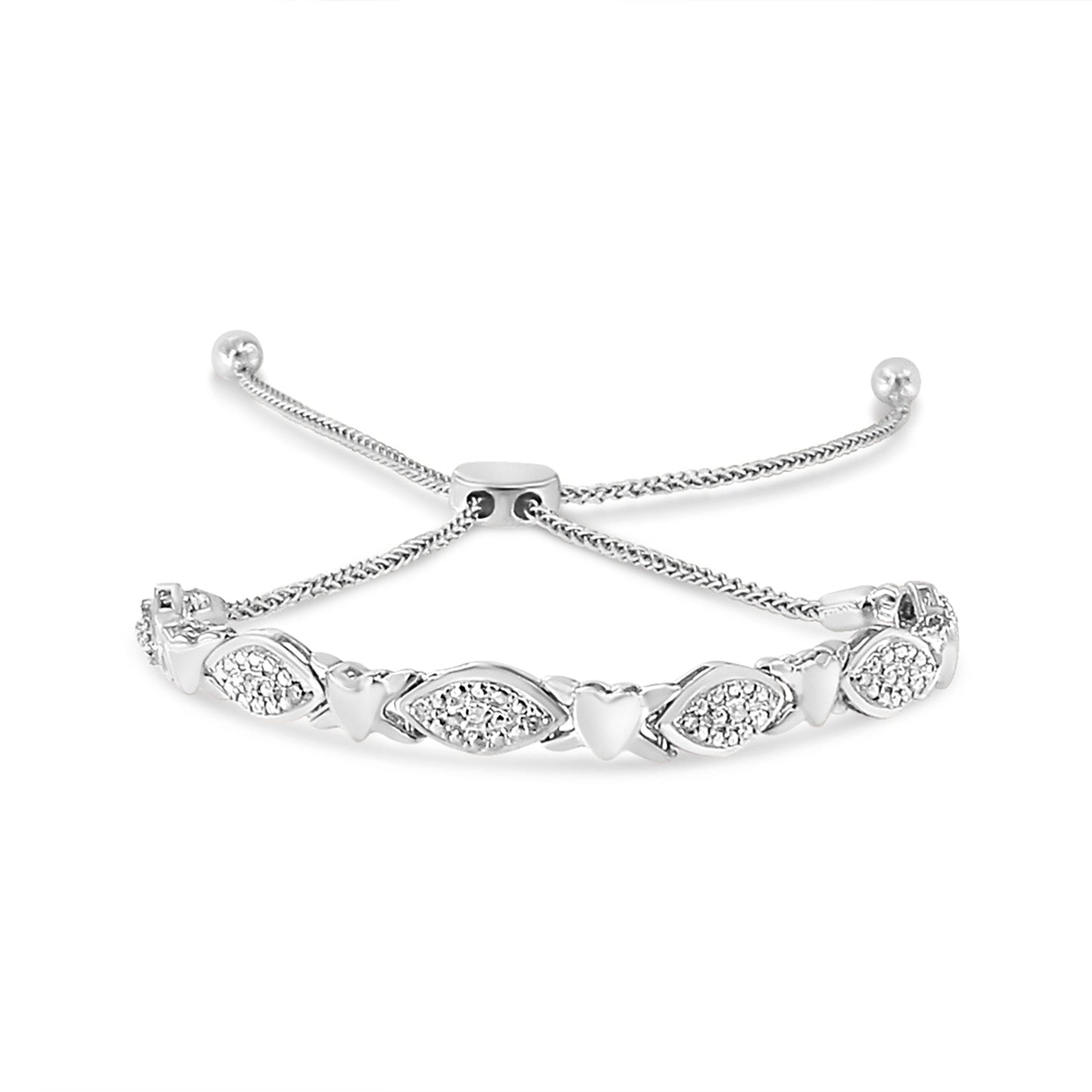 Bracelet Bolo en Argent Sterling Plaqué Or Jaune 14K avec Accent de Diamant