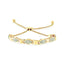 Bracelet Bolo en Argent Sterling Plaqué Or Jaune 14K avec Accent de Diamant