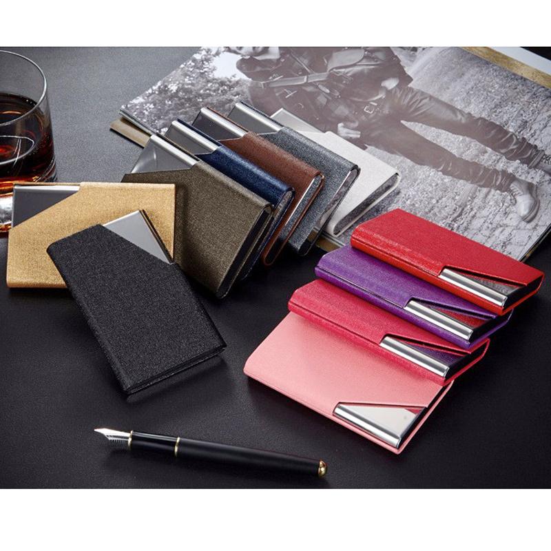 Itapkris Business ID Credit Card Holder For Women Men Fashion Brand Metal Aluminum Card Case PU Leather Porte Carte - Korvel