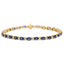 Bracelet en or jaune 18K avec diamants et saphirs bleus - 7,25 pouces