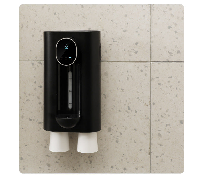 Wall Mounted Black Mouthwash Dispenser for Bathrooms
