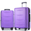 Expanable Spinner Wheel 2 Piece Luggage Set ABS Lightweight Suitcase with TSA Lock 20inch+24inch Purple + Plastic - Korvel