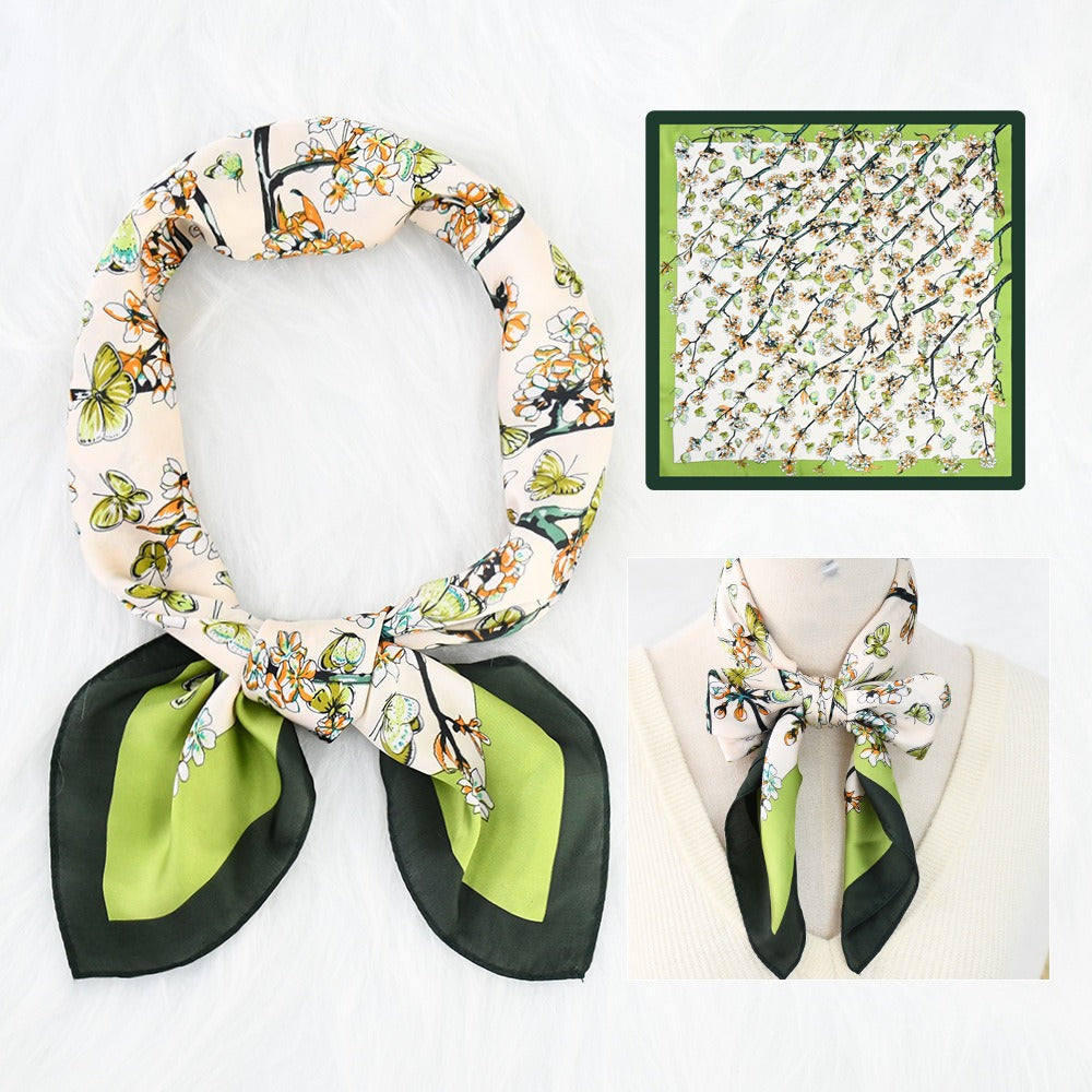 Silk Scarf Women's Sunscreen Beach Imitation Silk Versatile Silk Scarf Neckband - Korvel