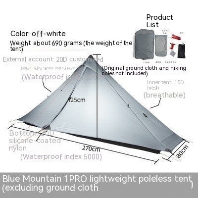 Tente de camping sans tige imperméable
