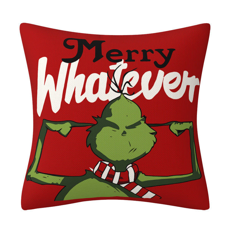 Grinch Christmas Pillow Cover Amazon Home Christmas Decoration Cushion Sofa Pillowcase - Korvel