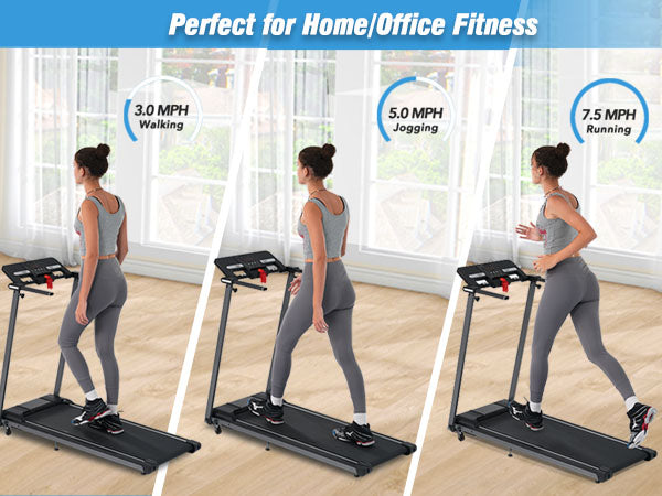 NEW Folding Treadmills Walking Pad Treadmill for Home Office -2.5HP Walking Treadmill With Incline Bluetooth Speaker - Korvel