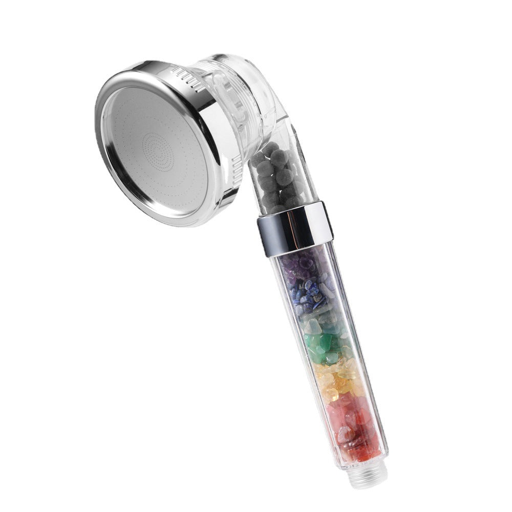 Seven-Color Crystal Gravel Handheld Shower