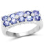 1.76 Carat Genuine Tanzanite and White Sapphire Ring in Sterling Silver