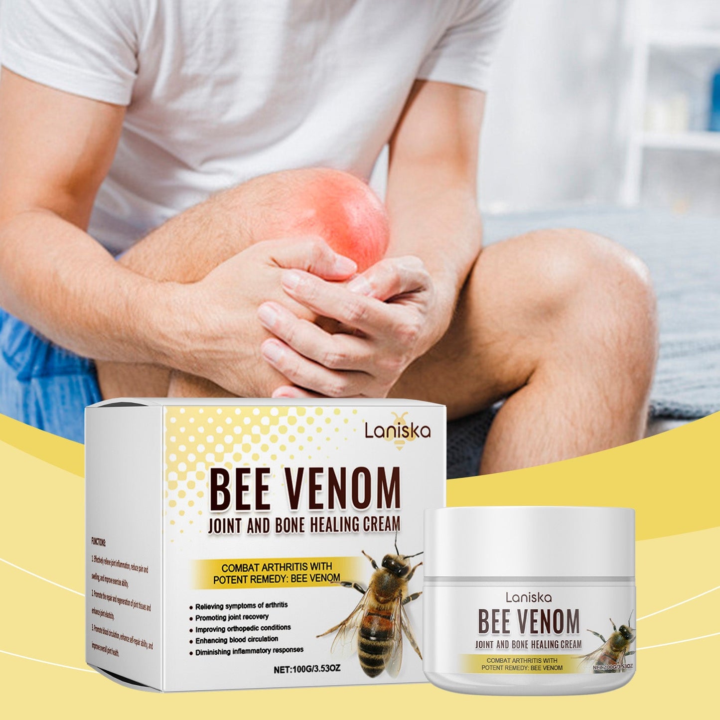 Bee Venom Joint Care Cream, Shoulder, Neck, Waist And Cervical Joint Massage Body Care Cream - Korvel