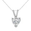 Collar de Péndulo de Diamante en Forma de Corazón de Oro Blanco de 14K