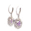 .38ct Aretes Colgantes de Diamante y Amatista en Plata Esterlina