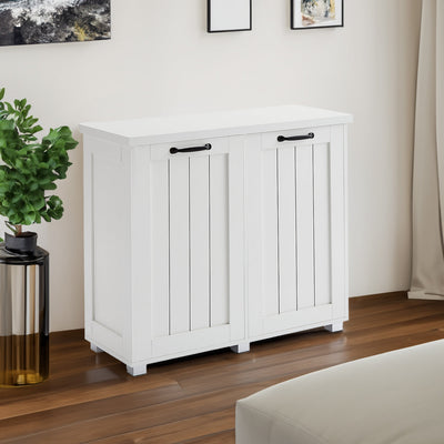 Two-Compartment Tilt-Out Trash Cabinet - White