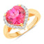 5.03 Carat Pink Topaz and White Topaz Sterling Silver Ring